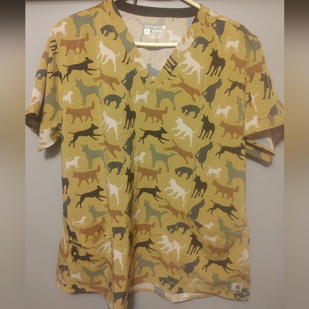 Carhartt Dog Print Scrub Top